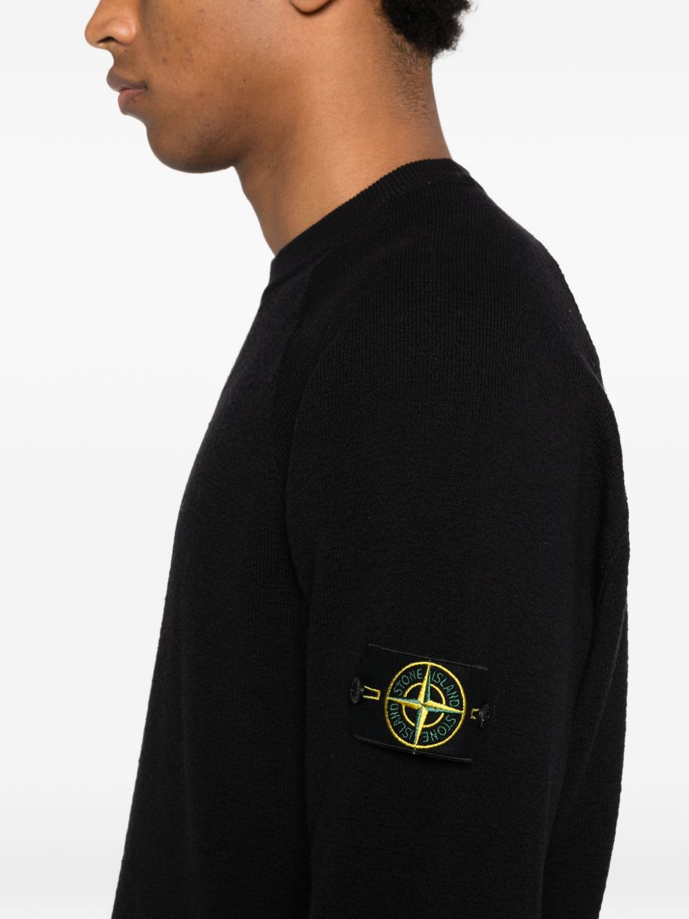 Stone Island Men Logo Cotton Crewneck Sweater STONE ISLAND