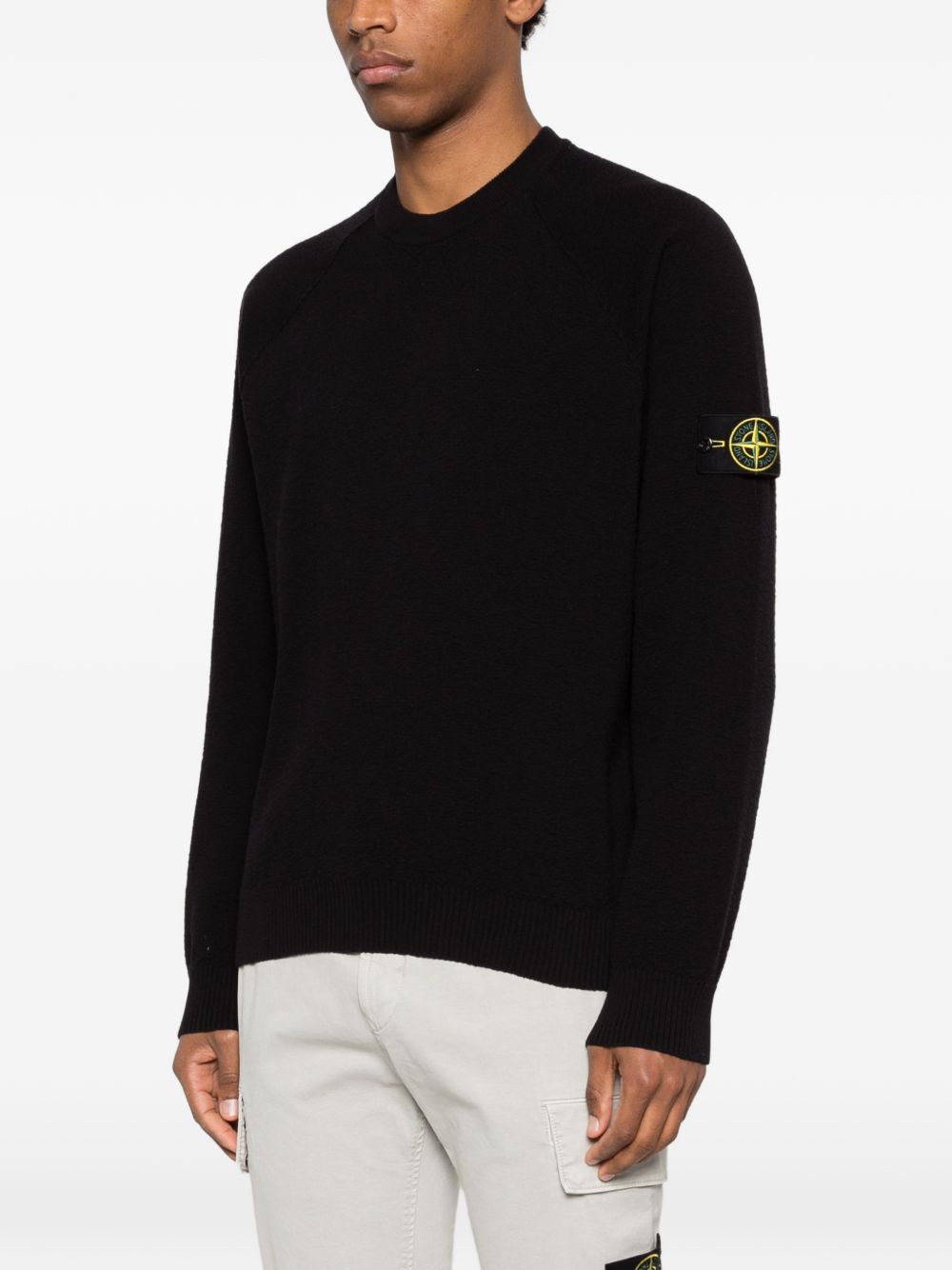 Stone Island Men Logo Cotton Crewneck Sweater STONE ISLAND