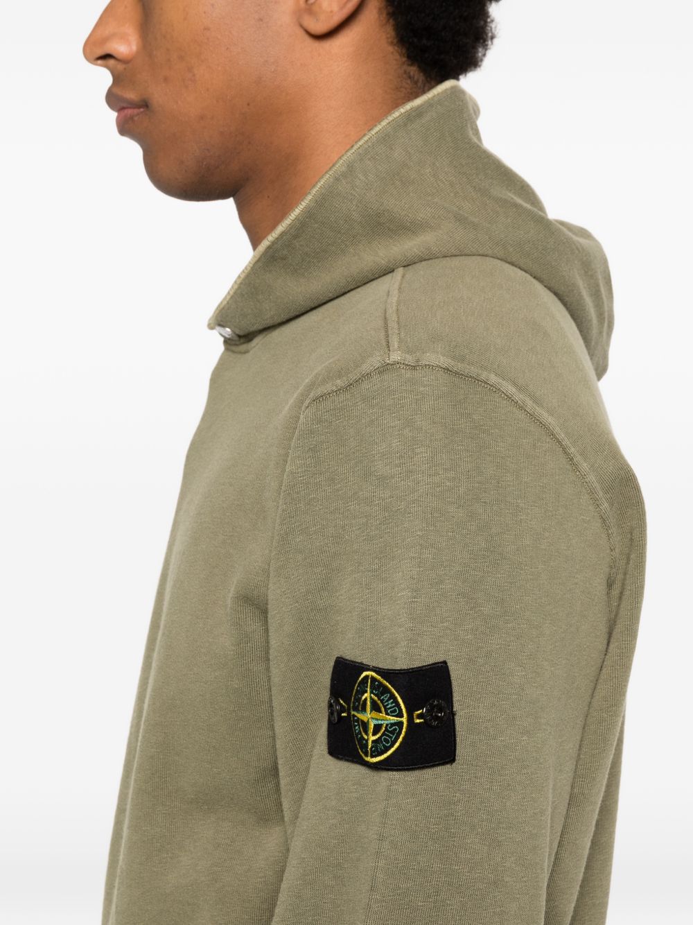 Stone Island Men Logo Cotton Hoodie STONE ISLAND