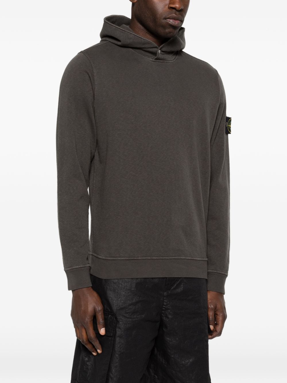 Stone Island Men Logo Cotton Hoodie STONE ISLAND