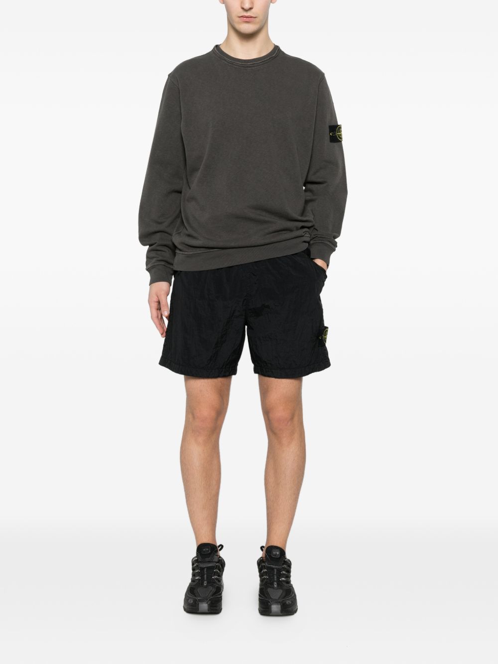 Stone Island Men Logo Cotton Crewneck Sweatshirt STONE ISLAND
