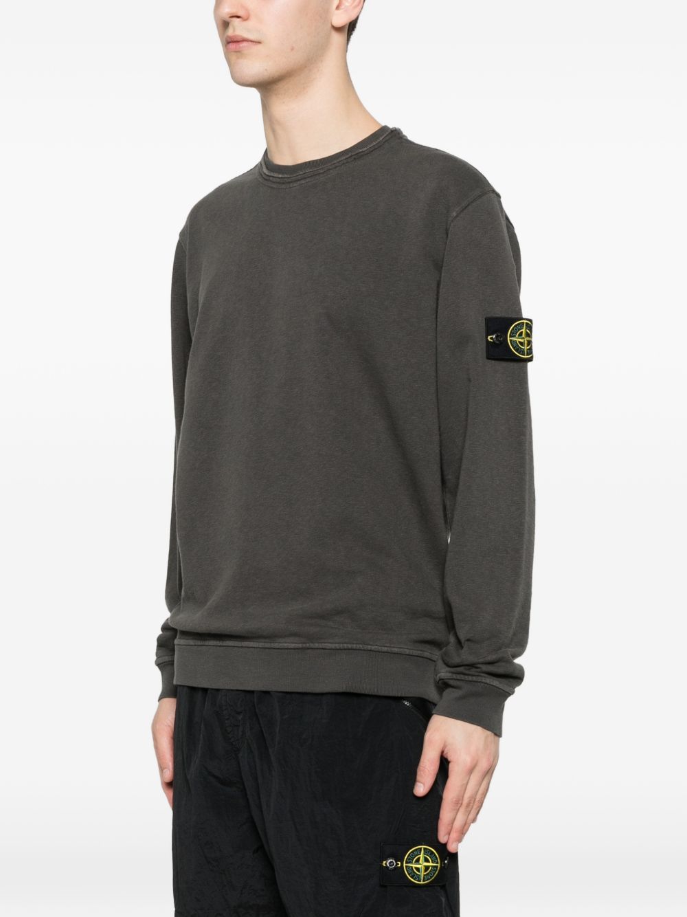 Stone Island Men Logo Cotton Crewneck Sweatshirt STONE ISLAND
