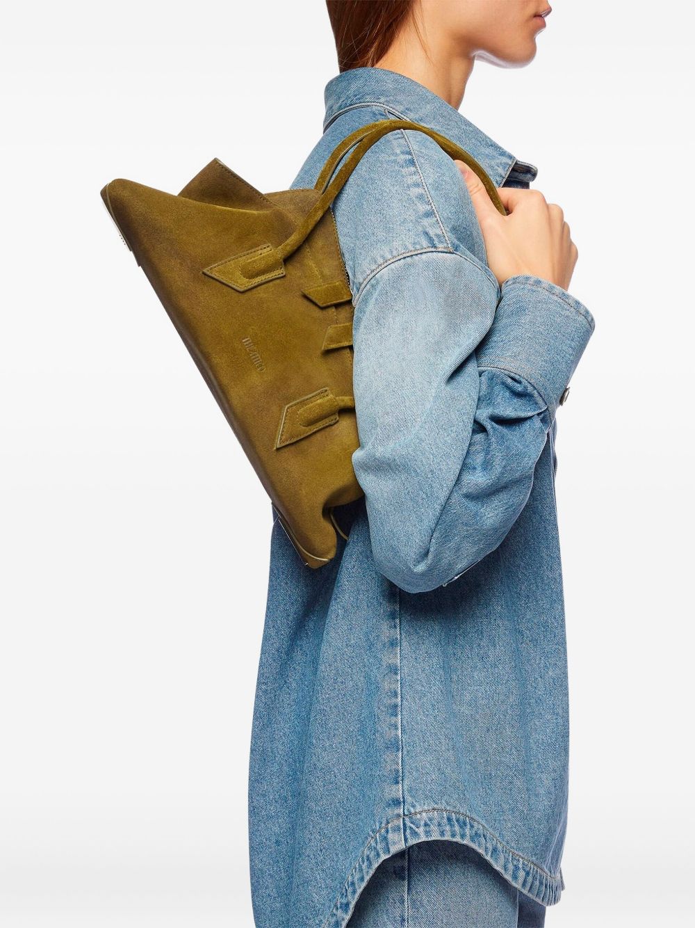 The Attico Women La Passeggiata Small Leather Shoulder Bag THE ATTICO