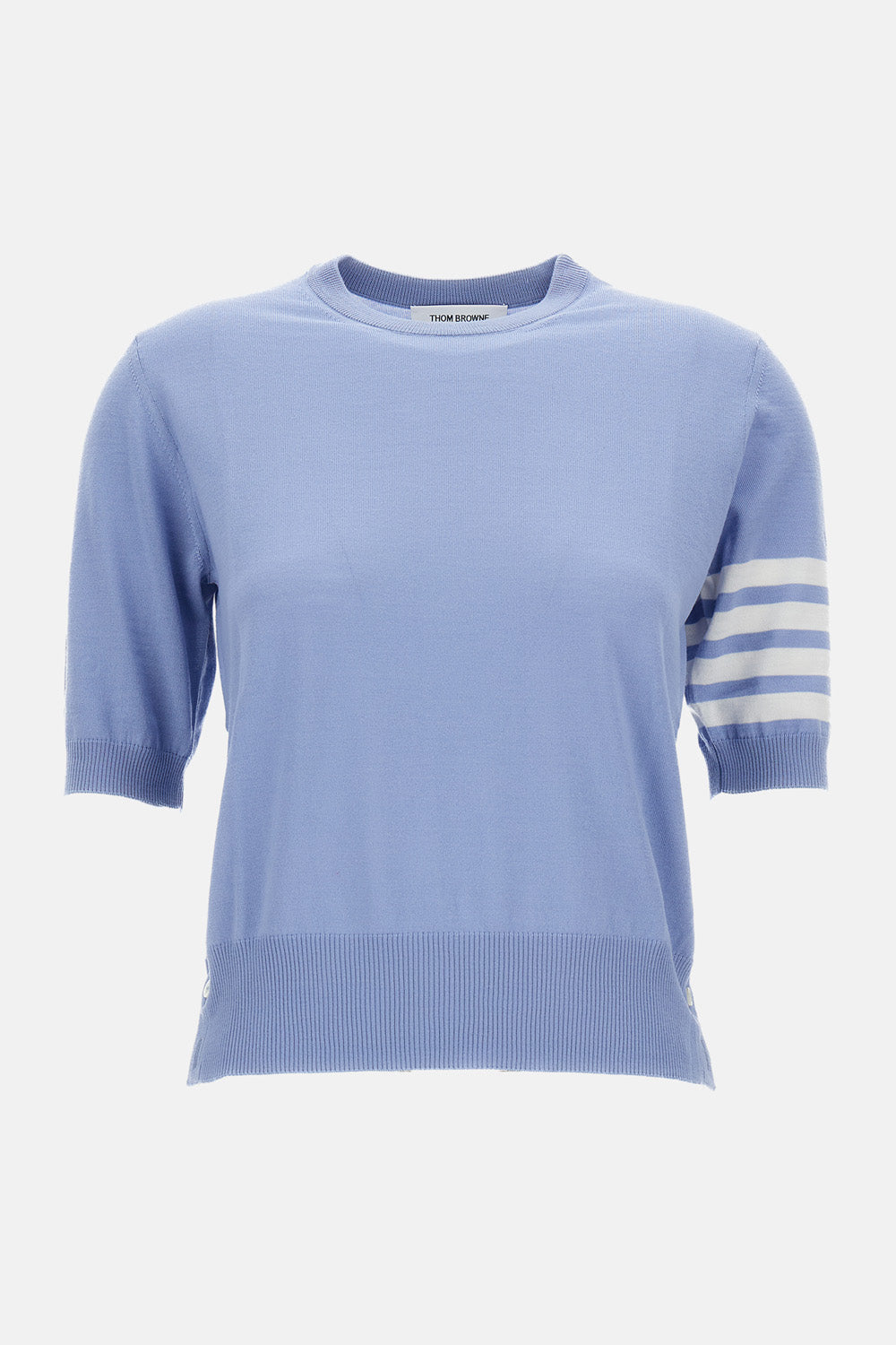 Thom Browne Women Merino Wool Jersey Stitch 4-Bar Tee THOM BROWNE