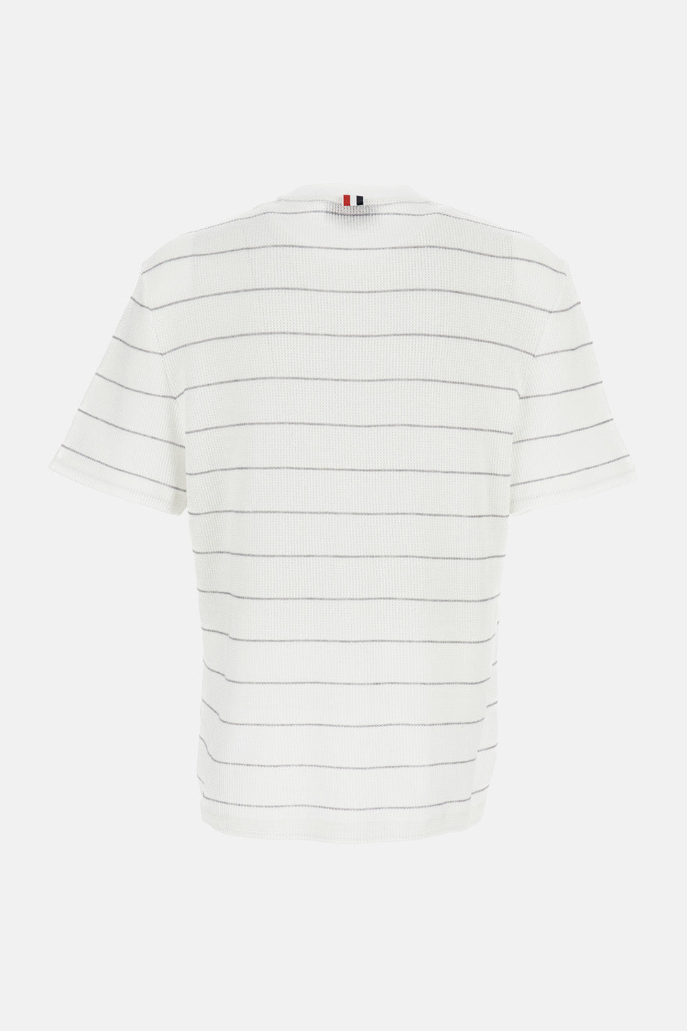 Thom Browne Men Short Sleeve Tee In Textured Stripe Waffle THOM BROWNE