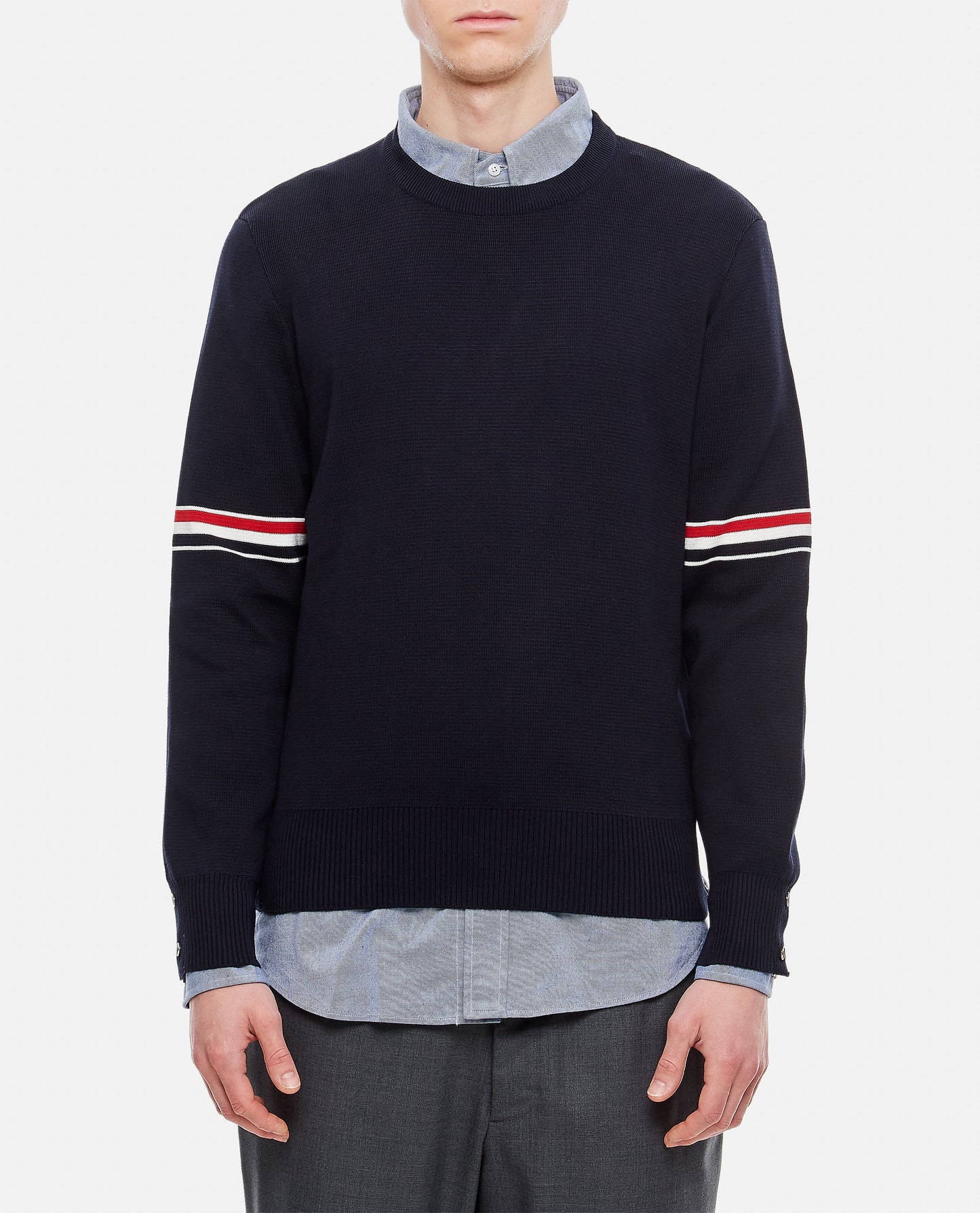Thom Browne Men Milano Stitch Crewneck Pullover THOM BROWNE