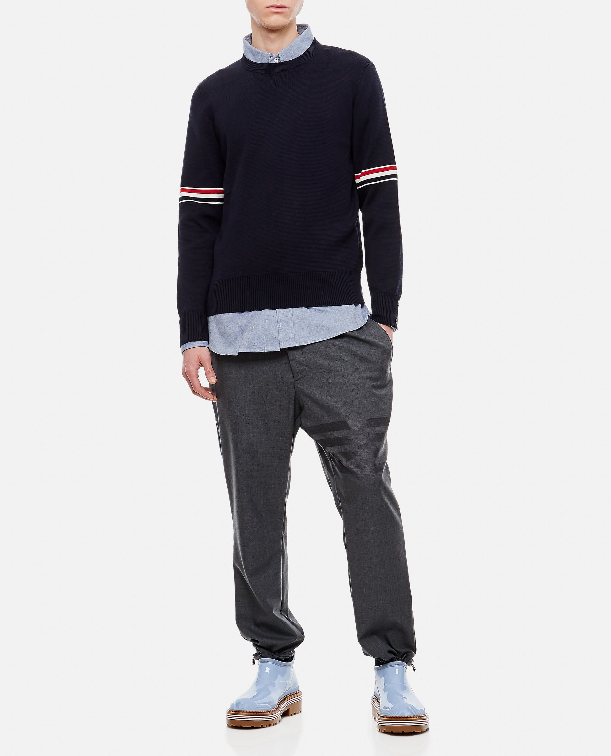 Thom Browne Men Milano Stitch Crewneck Pullover THOM BROWNE