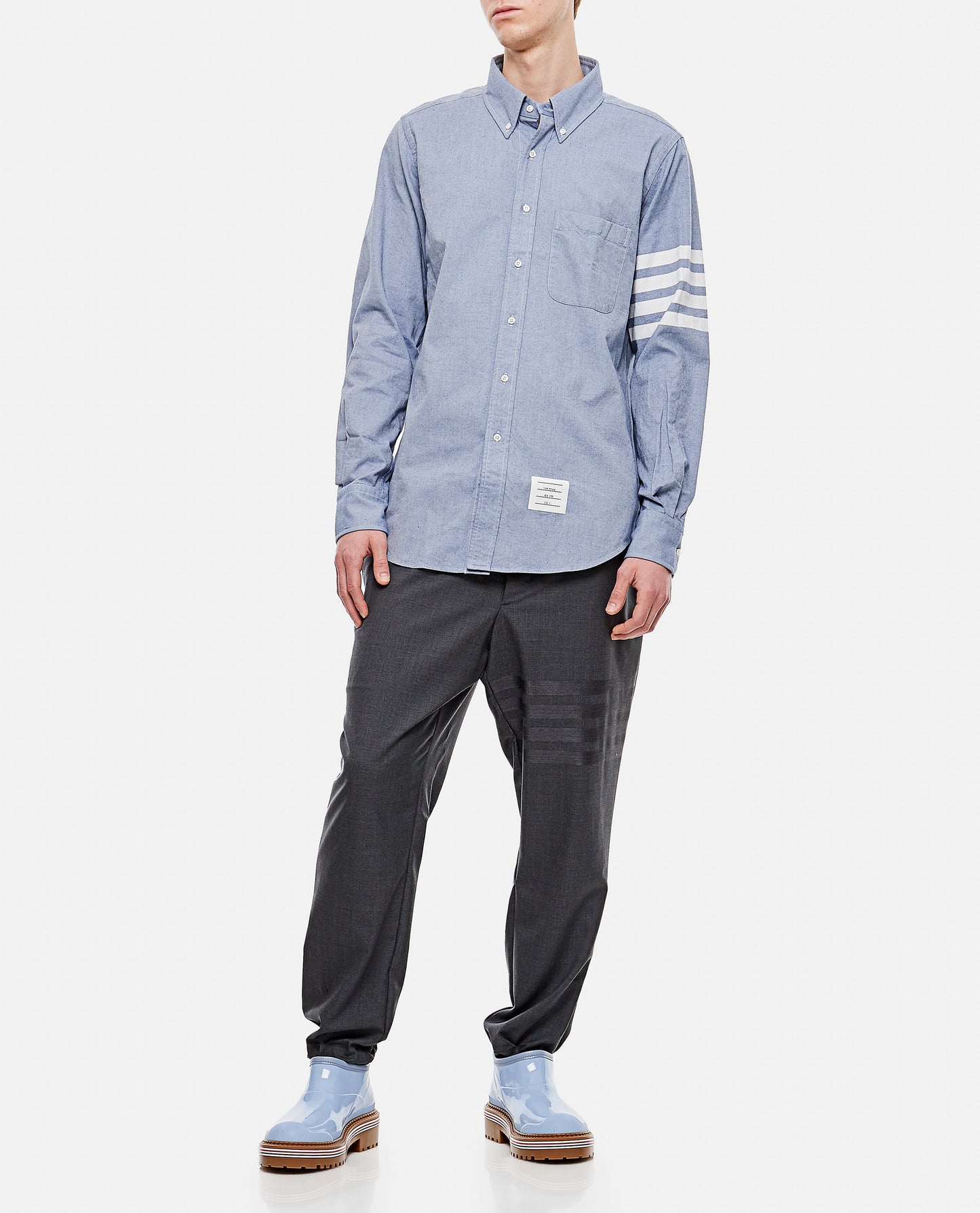 Thom Browne Men Classic 4Bars Cotton Shirt THOM BROWNE