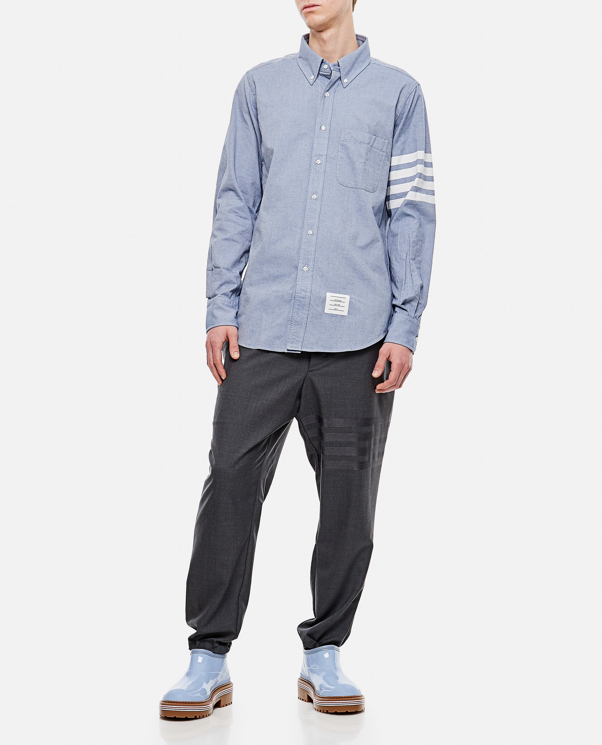 Thom Browne Men Classic 4Bars Cotton Shirt THOM BROWNE