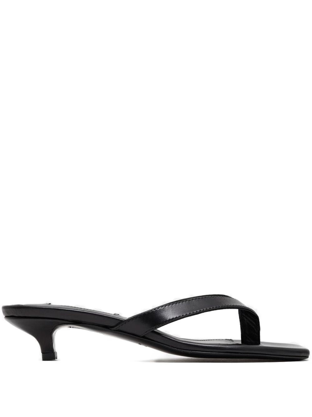 Toteme Women Leather Heeled Flip Flops TOTEME