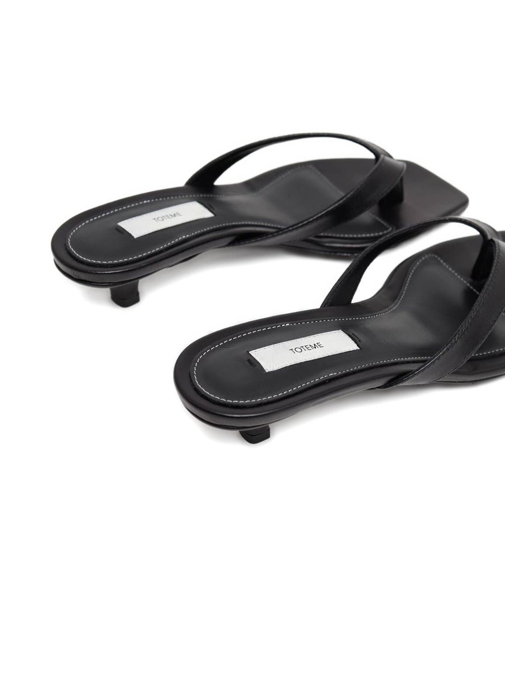 Toteme Women Leather Heeled Flip Flops TOTEME