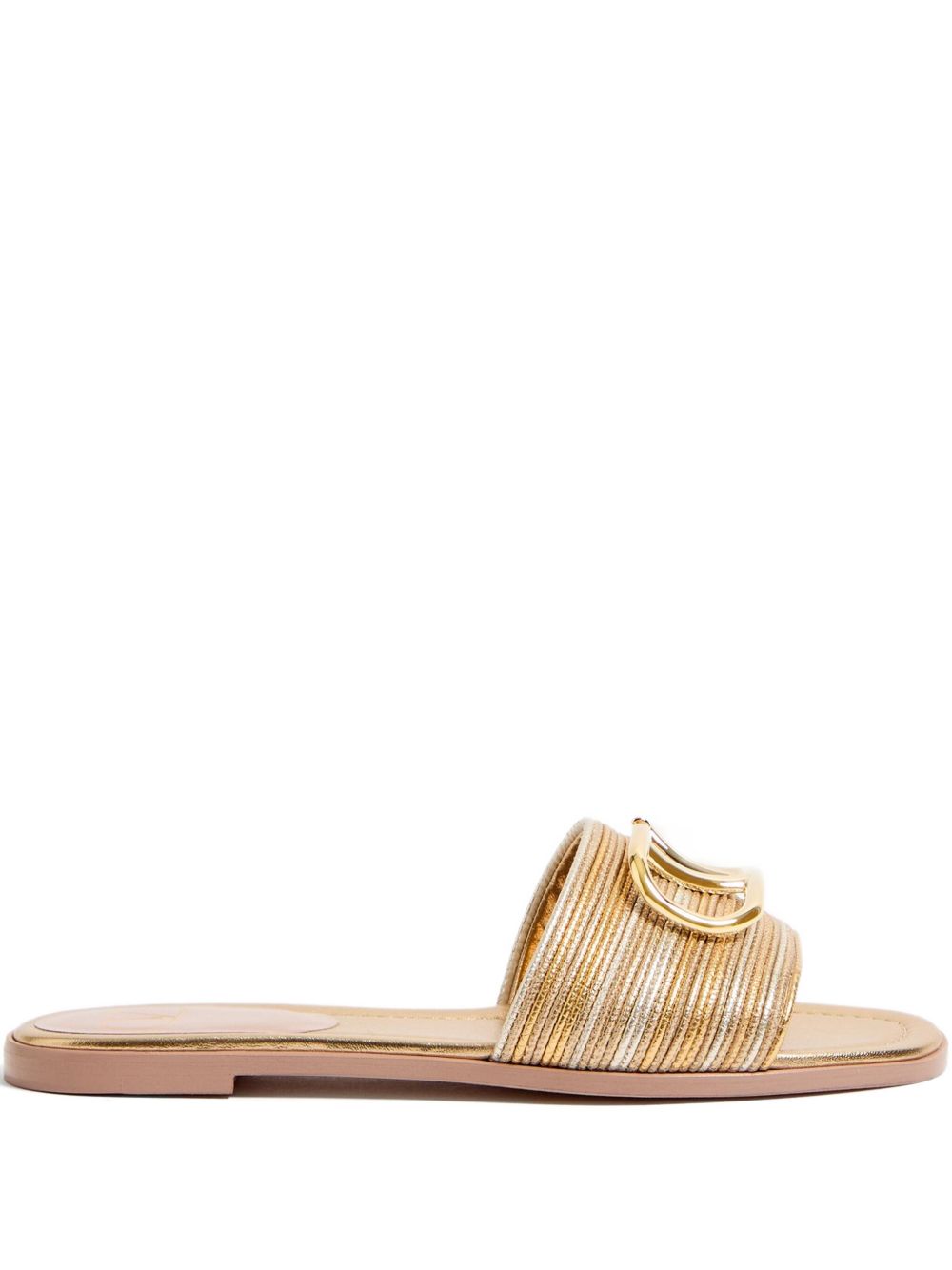 Valentino Garavani Women Vlogo Signature Leather Flat Sandals VALENTINO GARAVANI