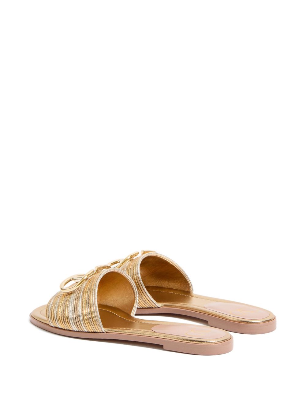 Valentino Garavani Women Vlogo Signature Leather Flat Sandals VALENTINO GARAVANI
