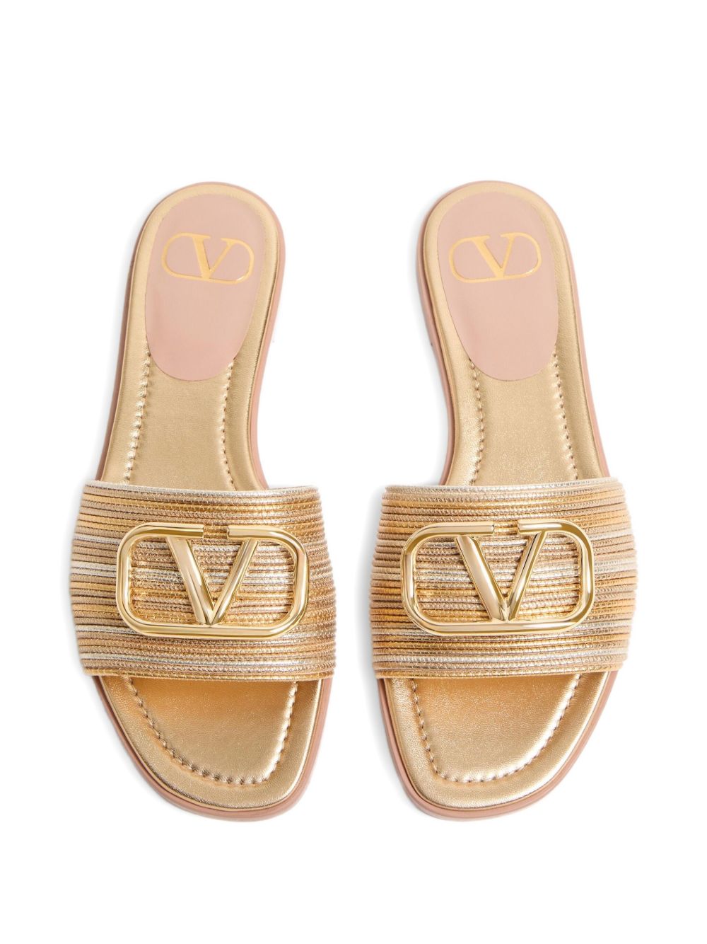 Valentino Garavani Women Vlogo Signature Leather Flat Sandals VALENTINO GARAVANI