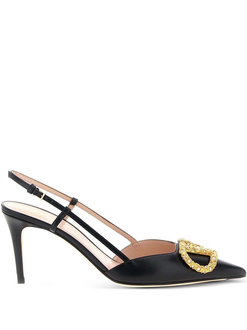 Valentino Garavani Women Vlogo Signature Leather Slingback Pumps