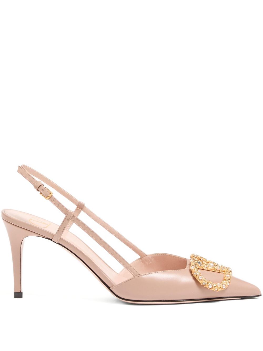 Valentino Garavani Women Vlogo Signature Leather Slingback Pumps