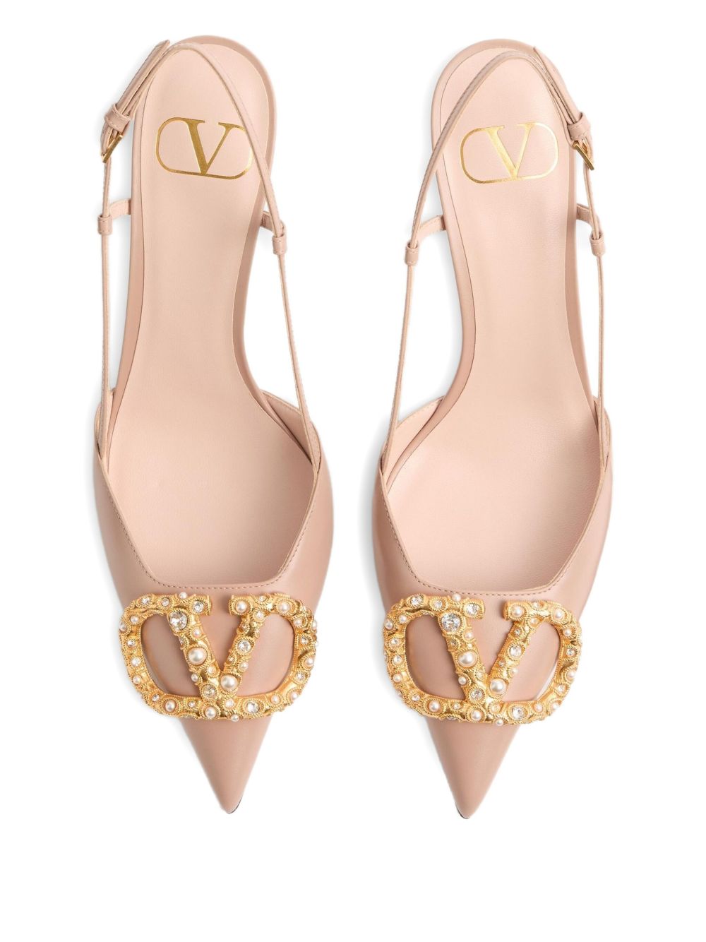 Valentino Garavani Women Vlogo Signature Leather Slingback Pumps