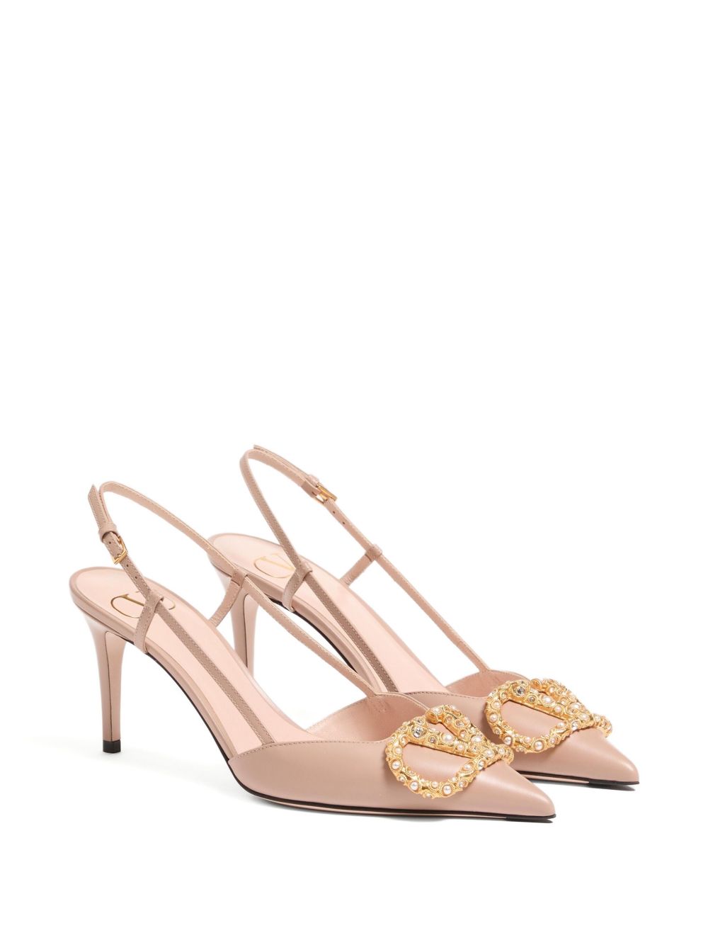 Valentino Garavani Women Vlogo Signature Leather Slingback Pumps