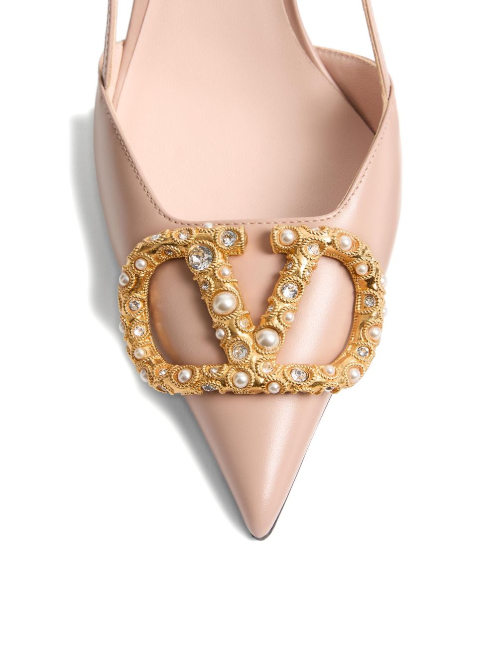 Valentino Garavani Women Vlogo Signature Leather Slingback Pumps