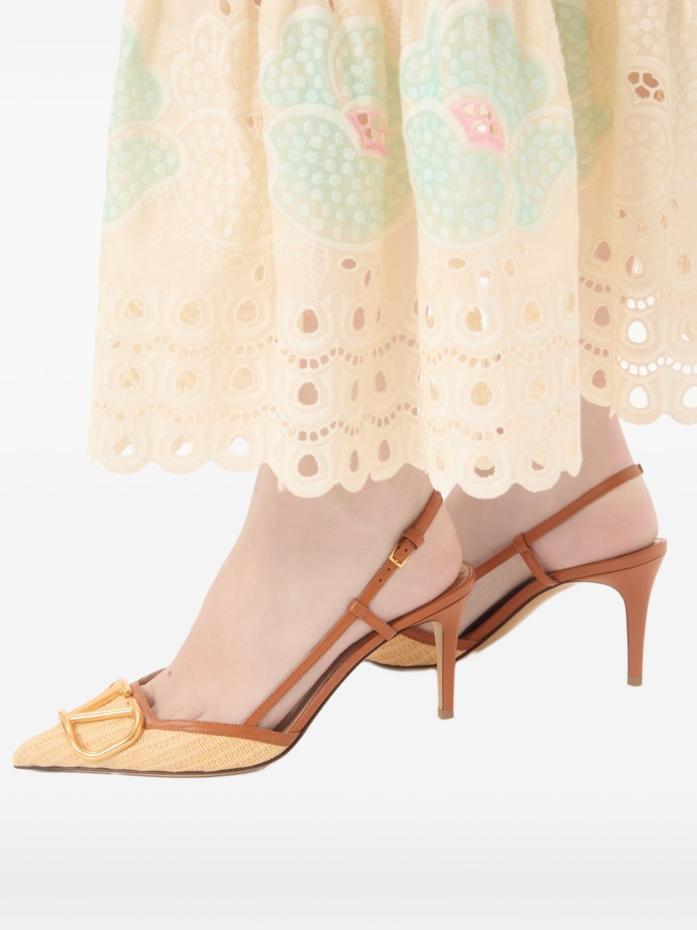 Valentino Garavani Women Vlogo Signature Leather Slingback Pumps VALENTINO GARAVANI