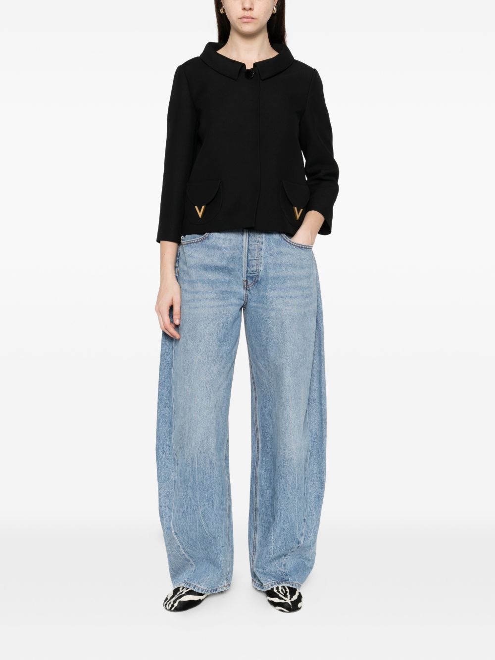 Valentino Women Vlogo Signature Wool And Silk Jacket