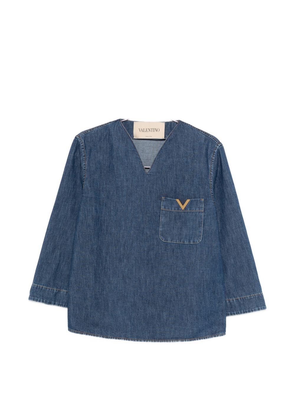 Valentino Women Vlogo Signature Denim Blouse VALENTINO