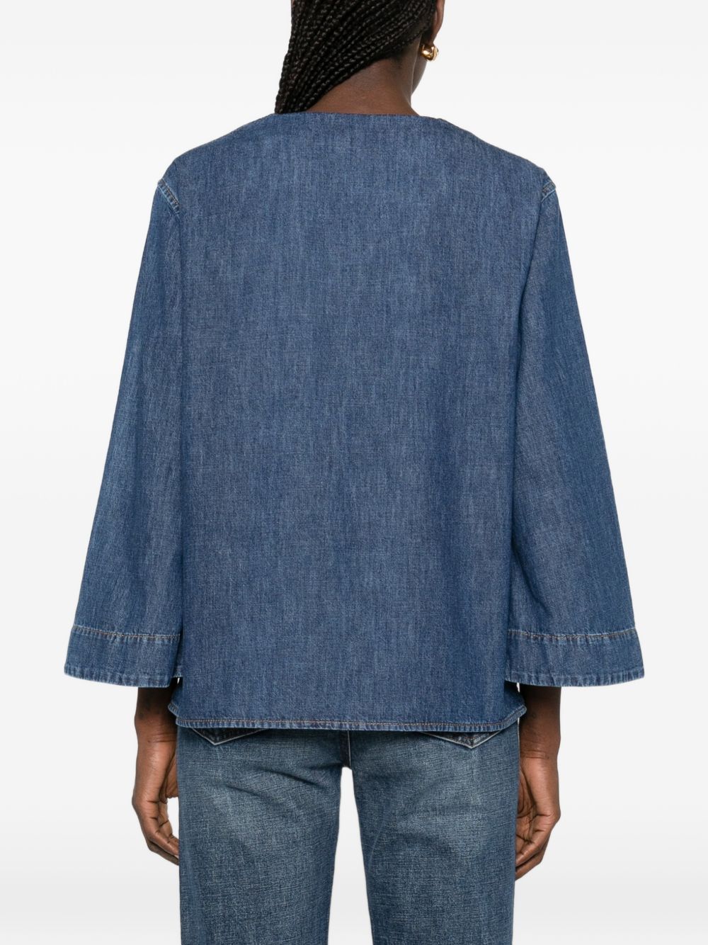 Valentino Women Vlogo Signature Denim Blouse VALENTINO