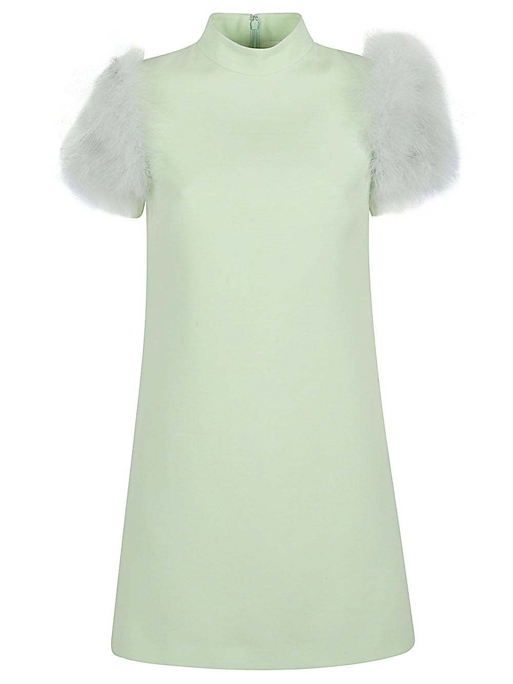 Valentino Women Feathered Wool And Silk Dress VALENTINO