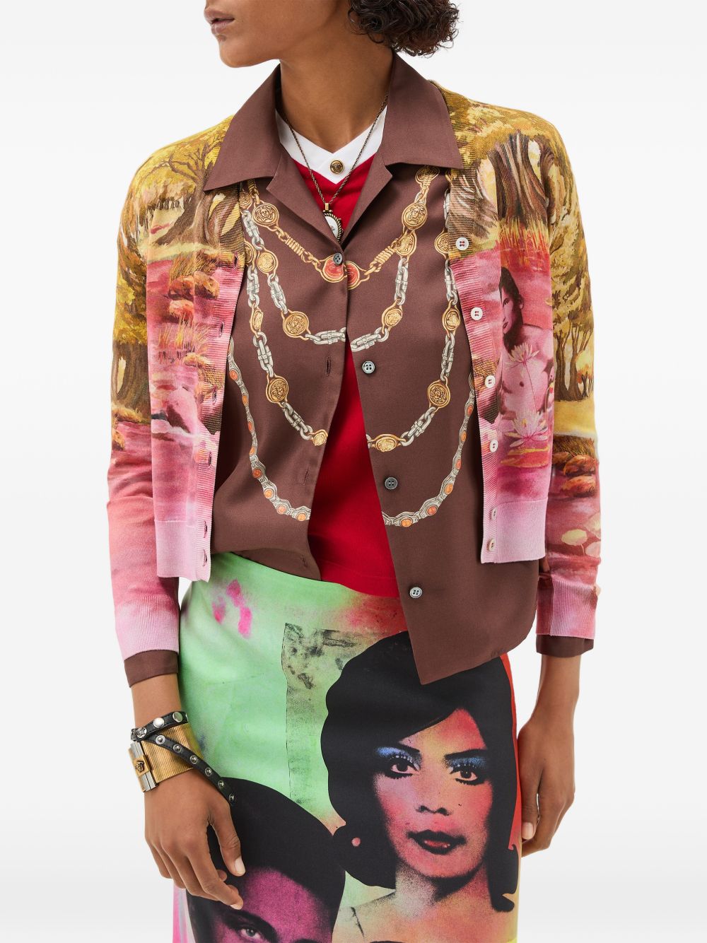 Versace Women Printed Silk Cardigan VERSACE