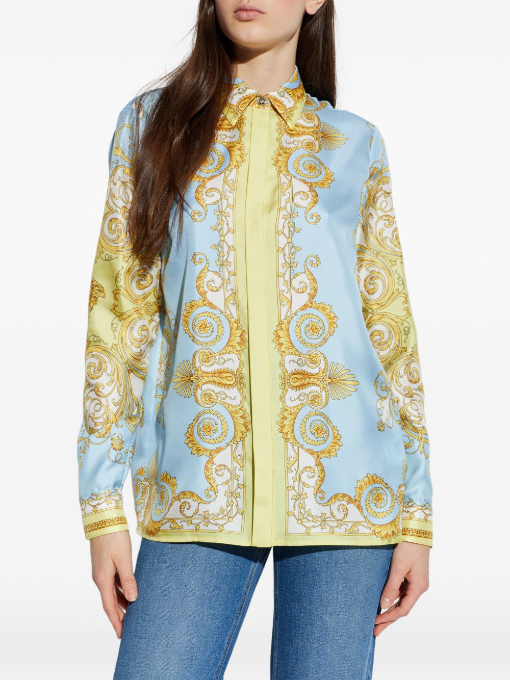Versace Women Barocco Print Silk Shirt VERSACE