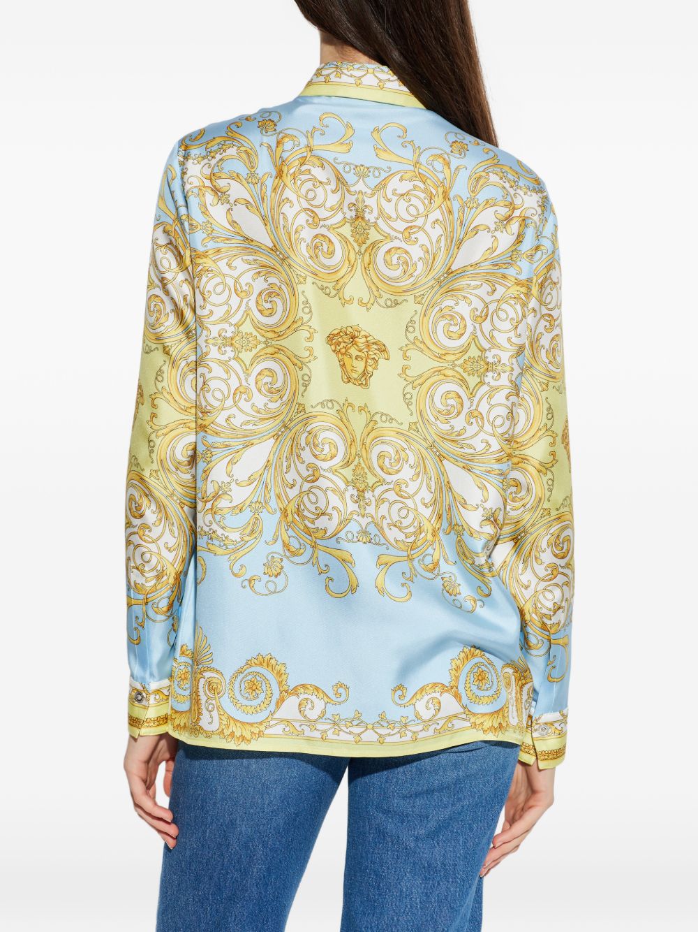 Versace Women Barocco Print Silk Shirt VERSACE