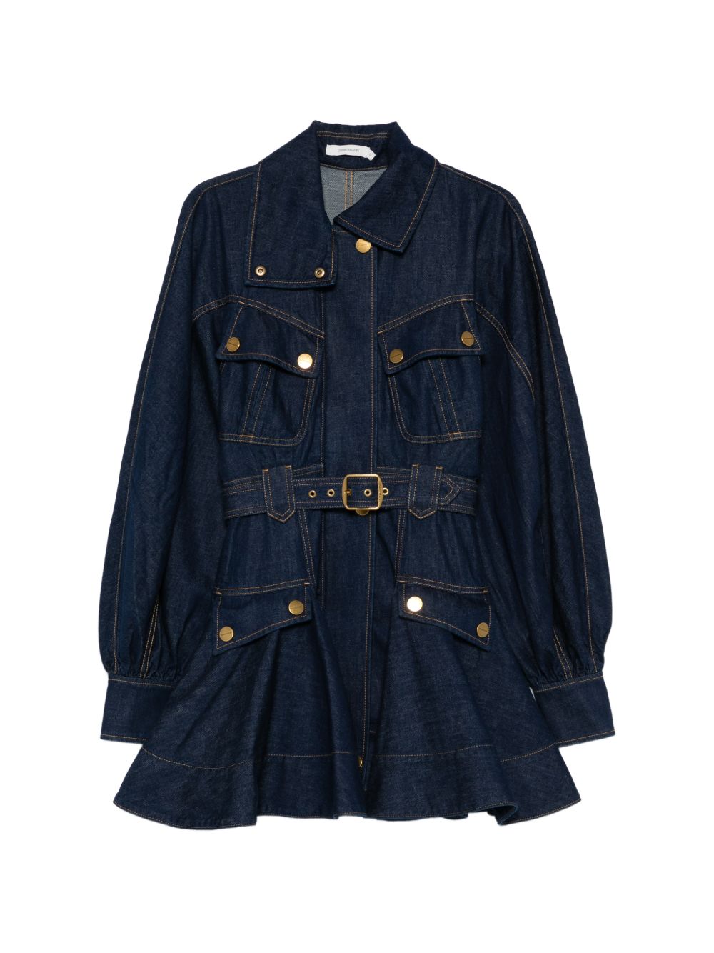 Zimmermann Women Luna Denim Utility Mini Dress ZIMMERMANN