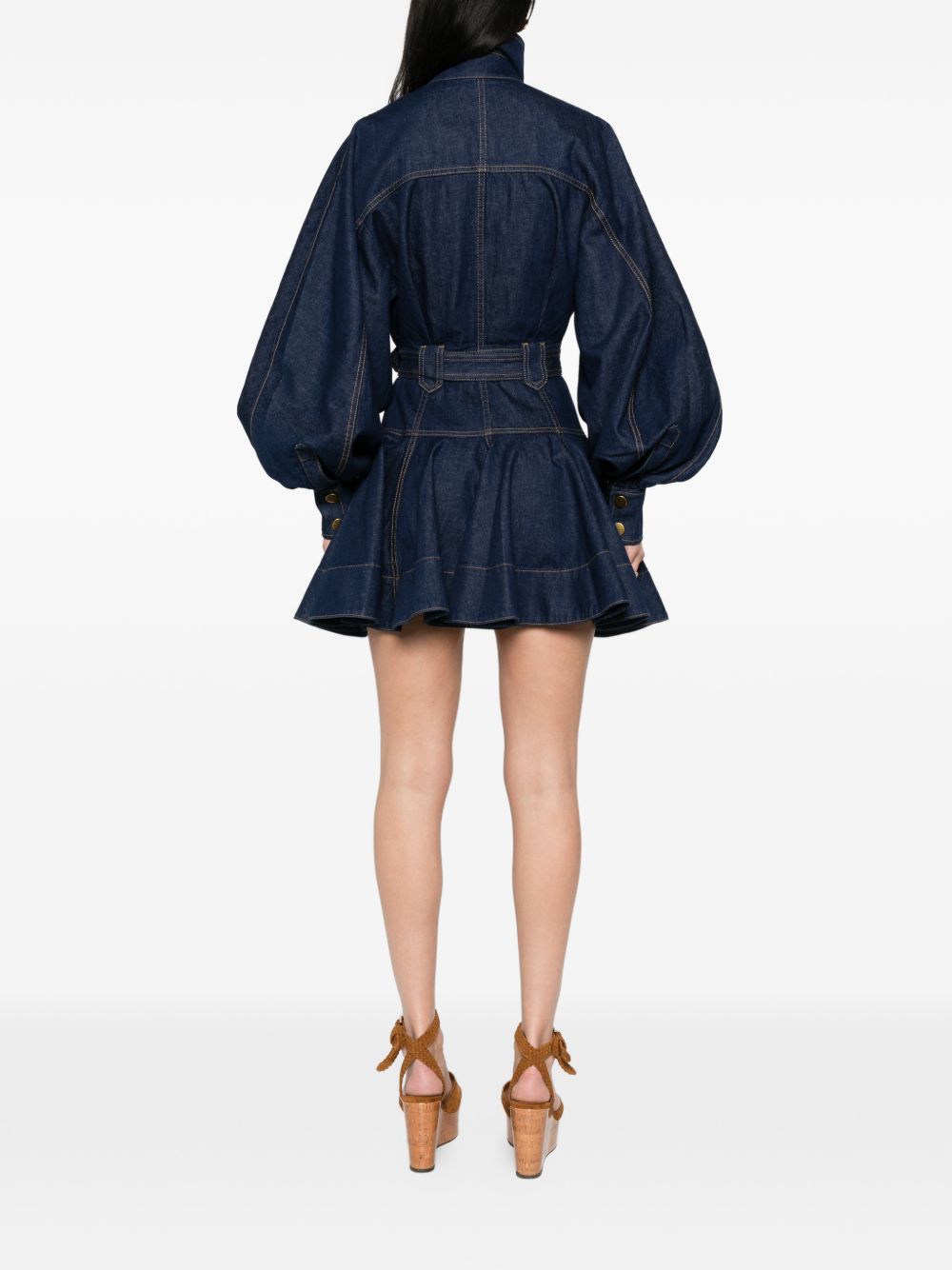 Zimmermann Women Luna Denim Utility Mini Dress ZIMMERMANN