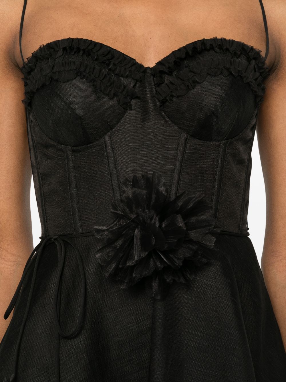 Zimmermann Women Luna Linen And Silk Mini Dress ZIMMERMANN
