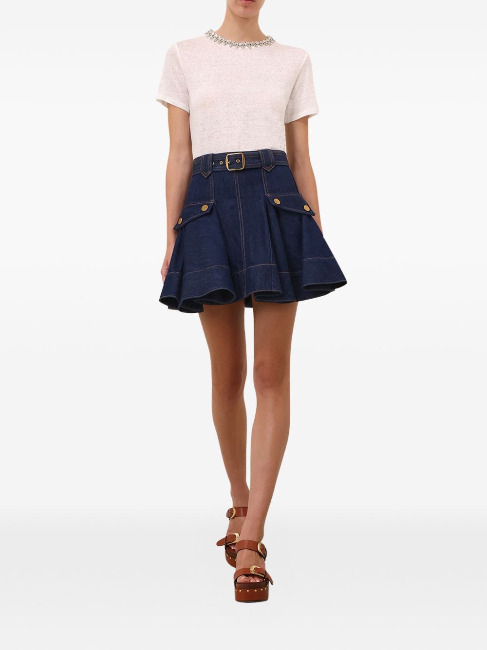 Zimmermann Women Denim Cargo Mini Skirt ZIMMERMANN
