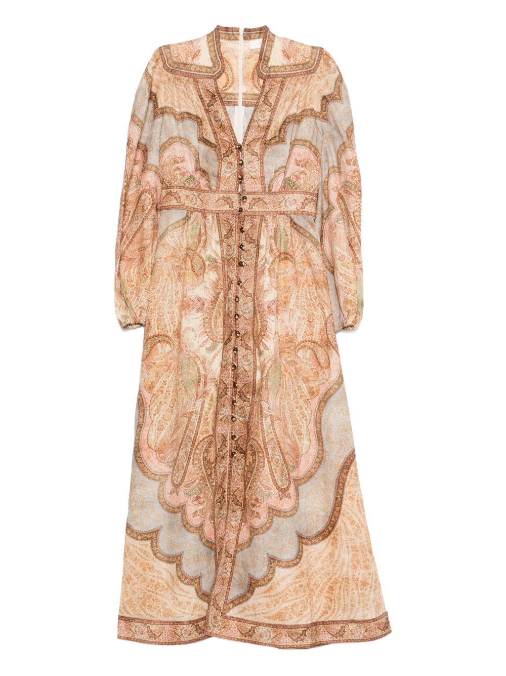 Zimmermann Women Wanderlust Linen Midi Dress ZIMMERMANN
