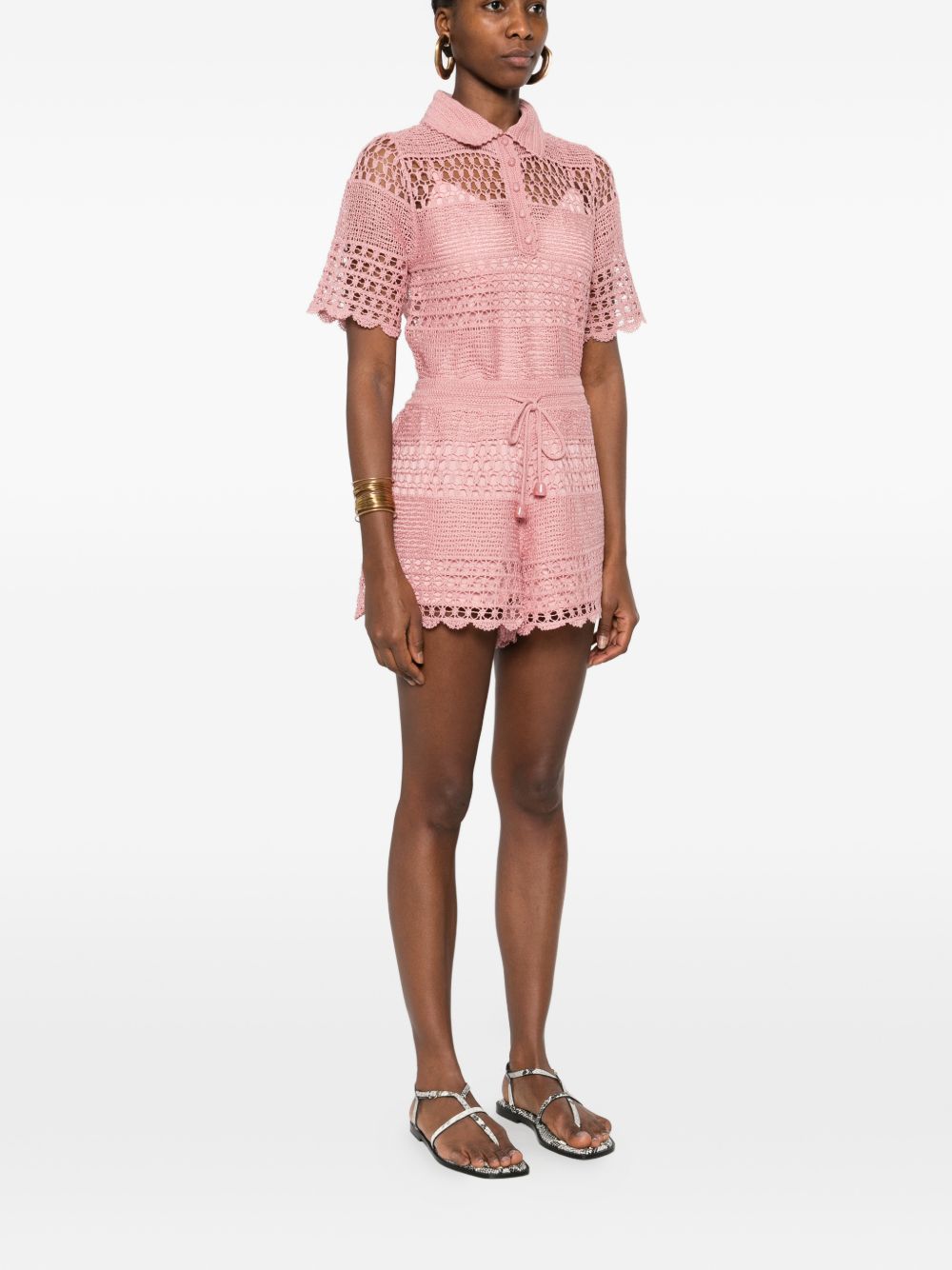 Zimmermann Women Wanderlust Crochet Cotton Shorts