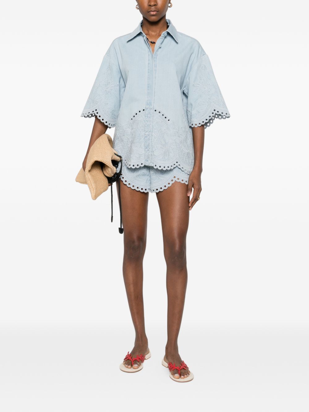 Zimmermann Women Daylight Denim Shorts ZIMMERMANN