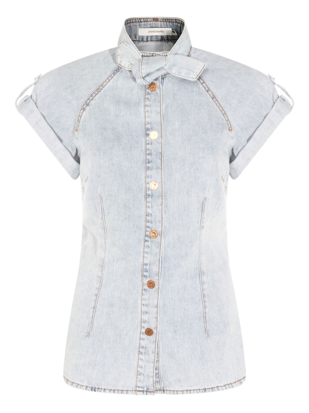 Zimmermann Women Bow-Tie Denim Top