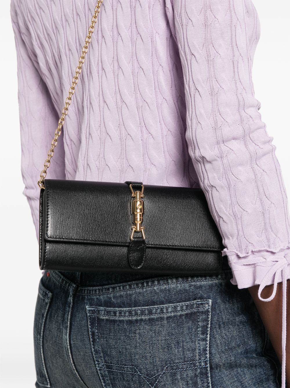 Gucci Women Gucci Jackie Leather Wallet On Chain GUCCI