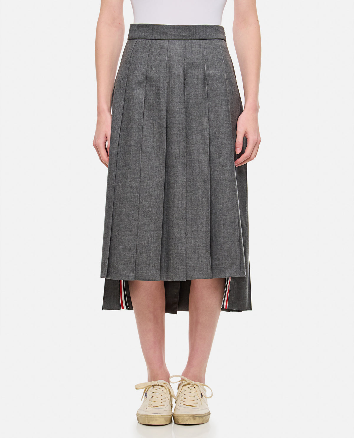 Thom Browne Women Midi Pleated Skirt.