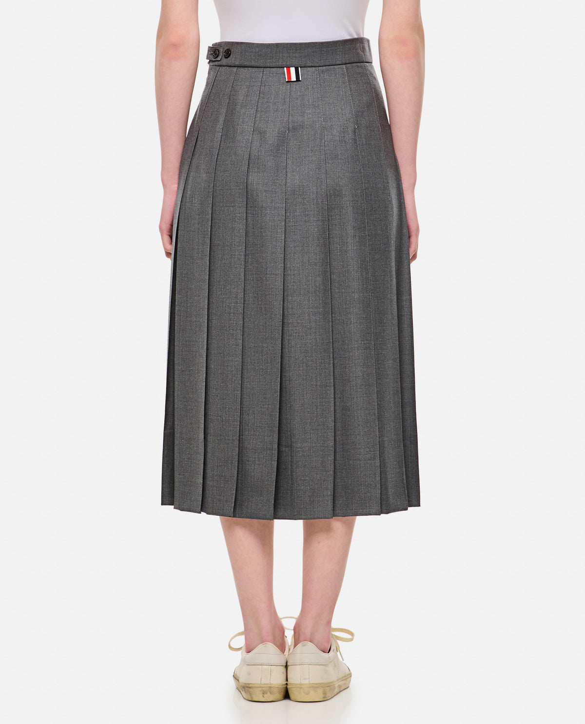 Thom Browne Women Midi Pleated Skirt.