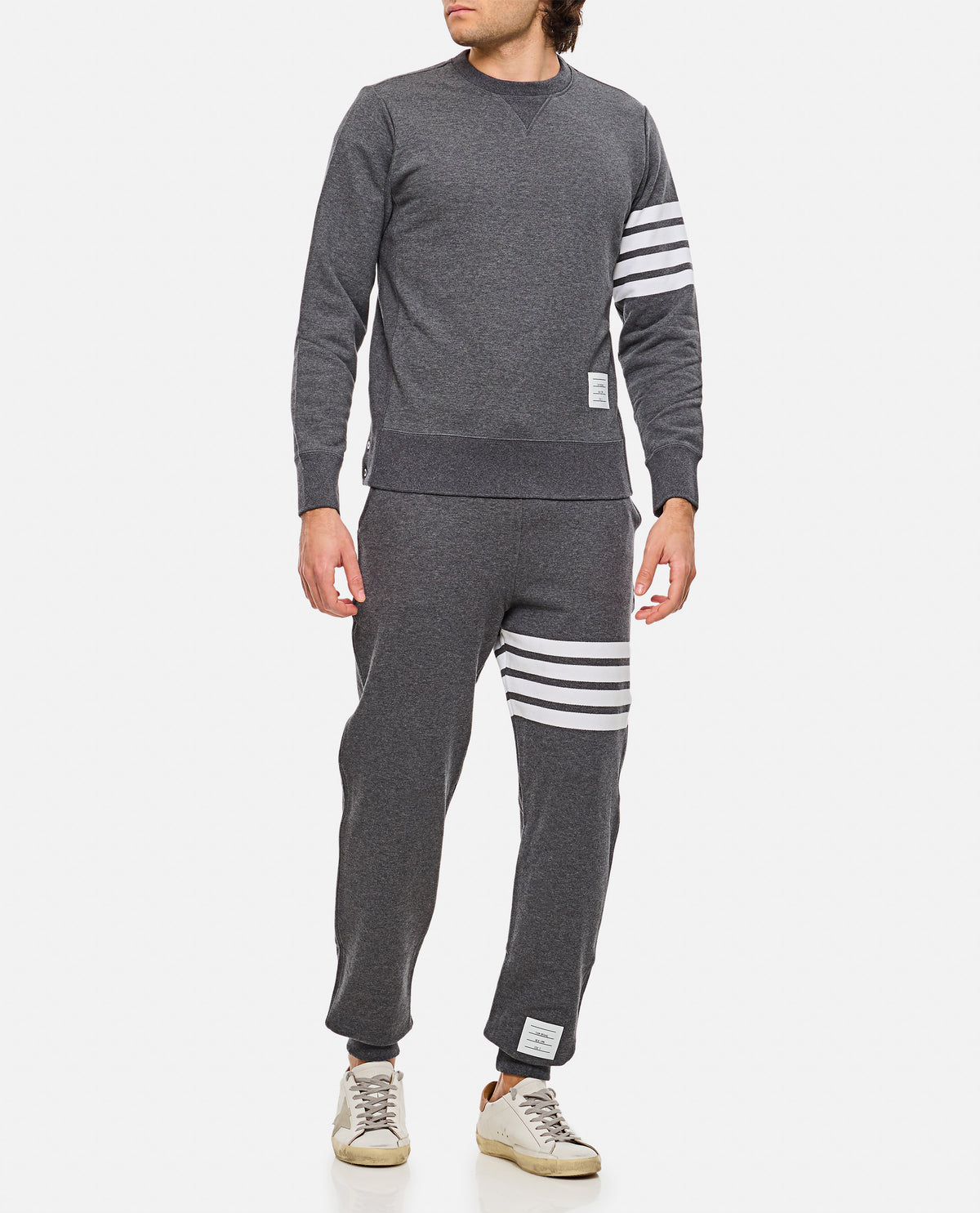 Thom Browne Men Classic Sweatshirt In Classic Loopback W/ Engineered 4 Bar THOM BROWNE
