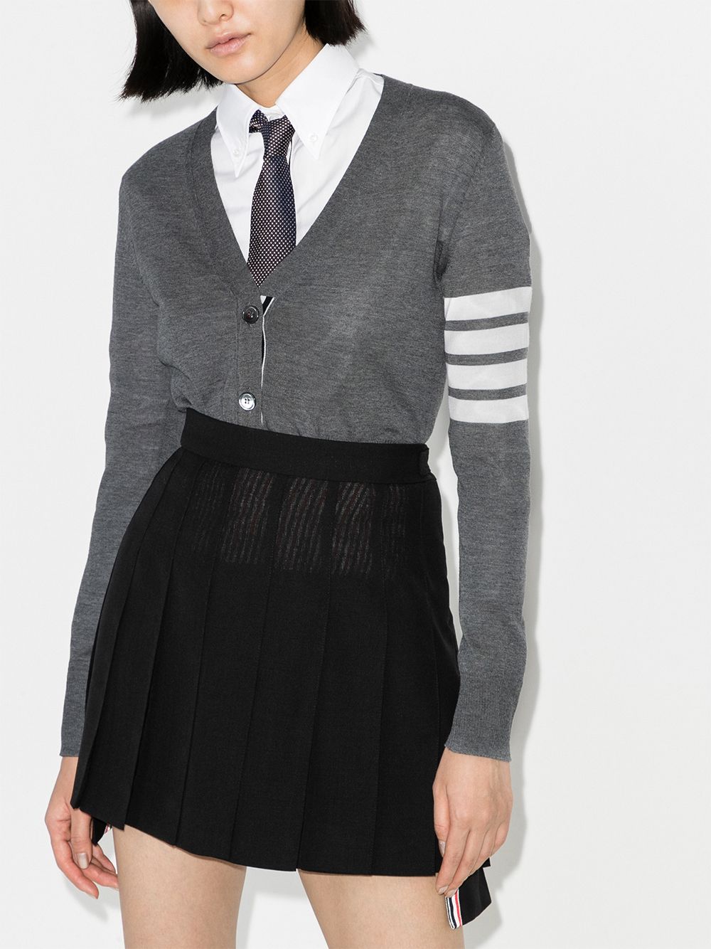 Thom Browne Women 4Bar Wool Cardigan THOM BROWNE