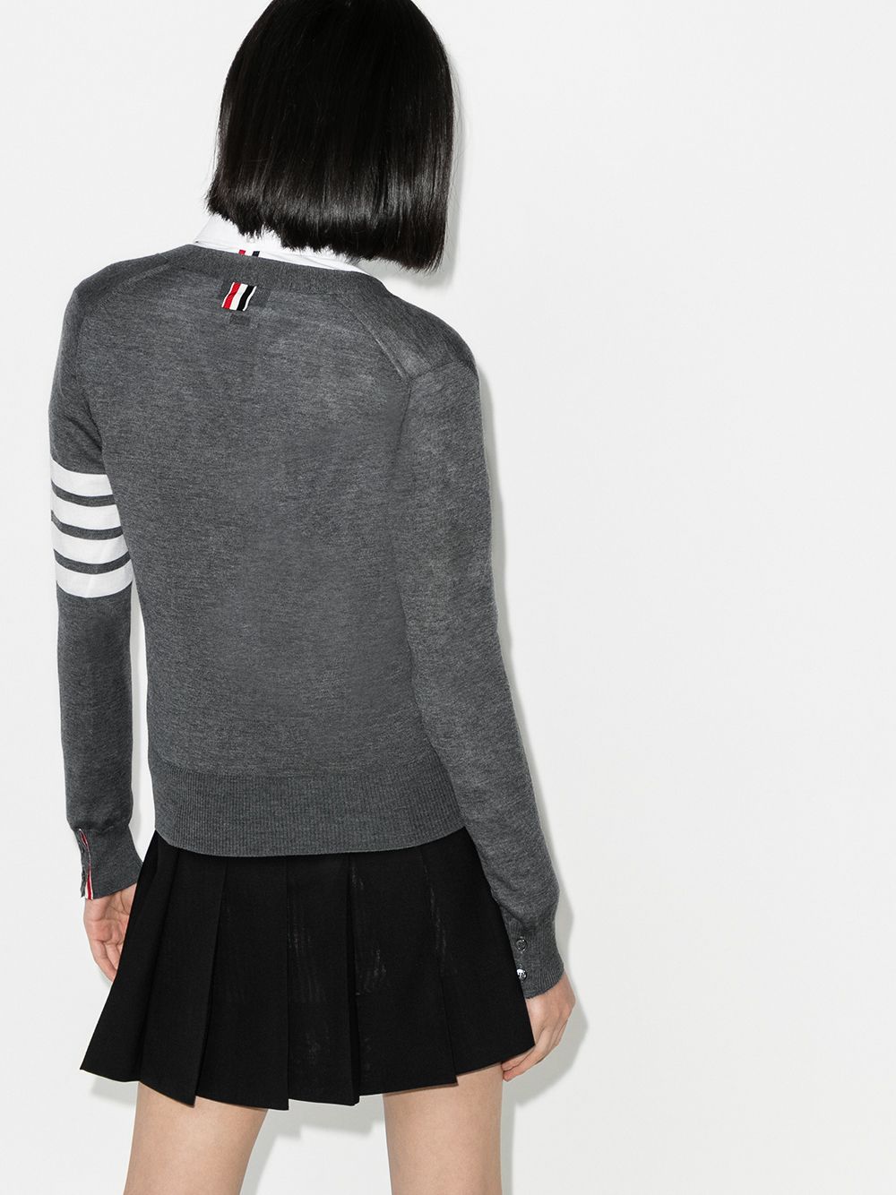 Thom Browne Women 4Bar Wool Cardigan THOM BROWNE