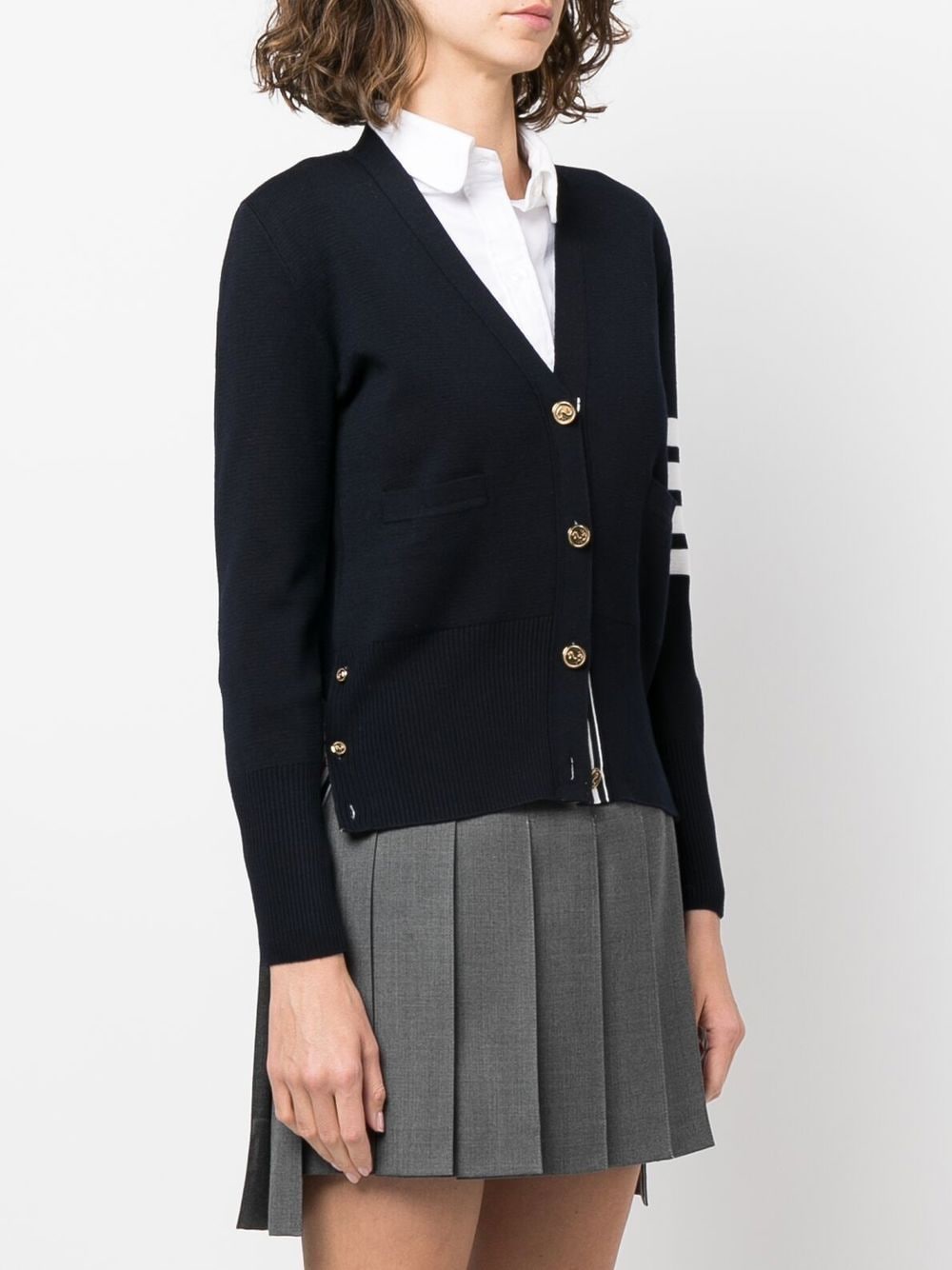 Thom Browne Women 4Bar Wool Cardigan THOM BROWNE