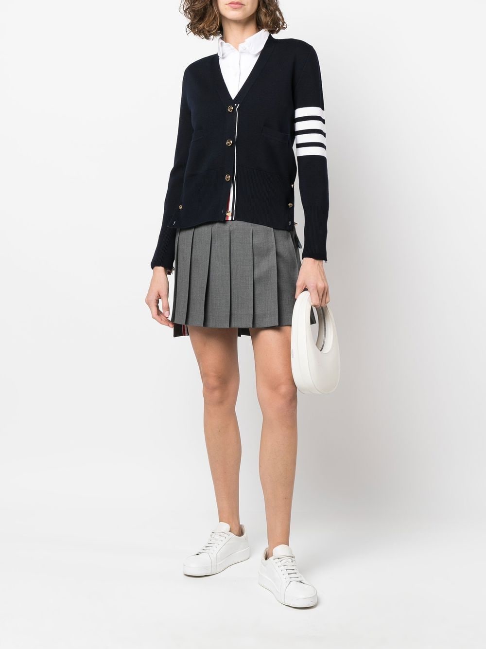 Thom Browne Women 4Bar Wool Cardigan THOM BROWNE