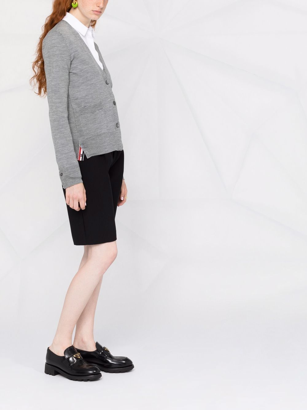 Thom Browne Women 4Bar Cotton Cardigan THOM BROWNE
