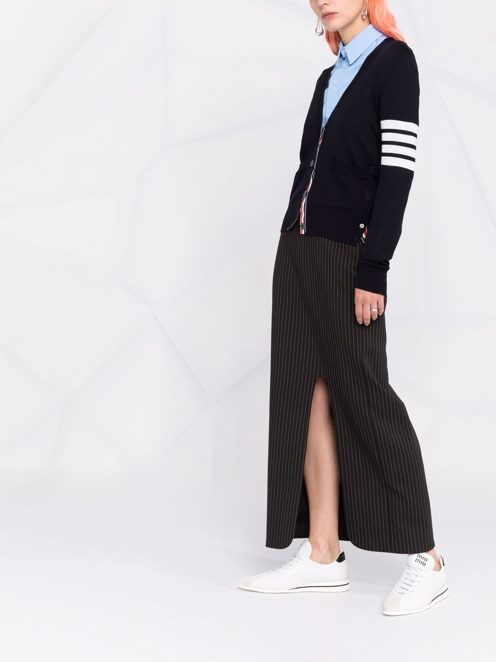 Thom Browne Women 4Bar Cotton Cardigan THOM BROWNE