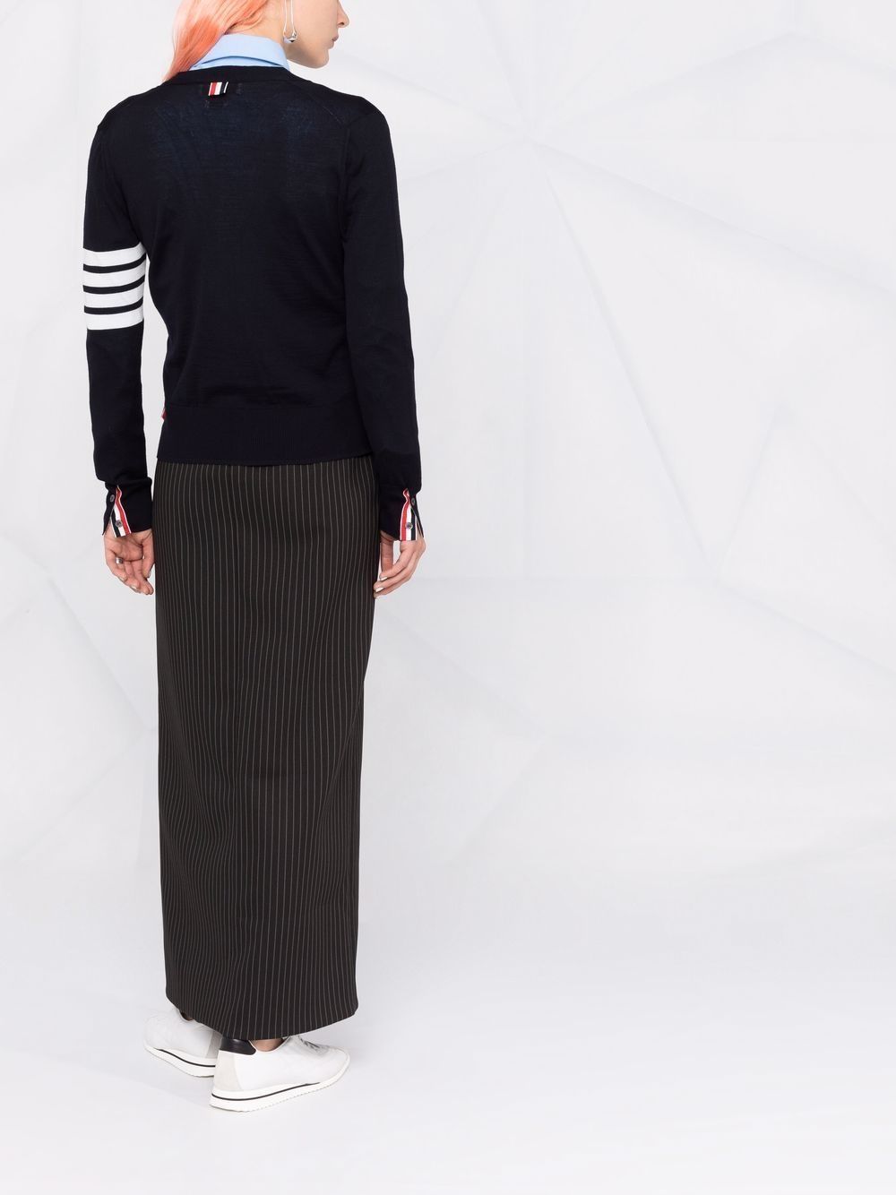 Thom Browne Women 4Bar Cotton Cardigan THOM BROWNE